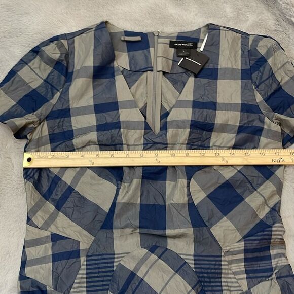 NWT Club Monaco Plaid Seamed V-Neck Dress size 6 - Picture 11 of 13